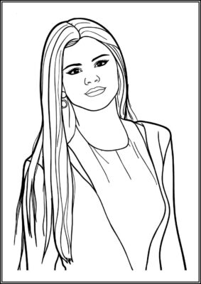 Selena Gomez To Print Coloring - TotalColoring.Com