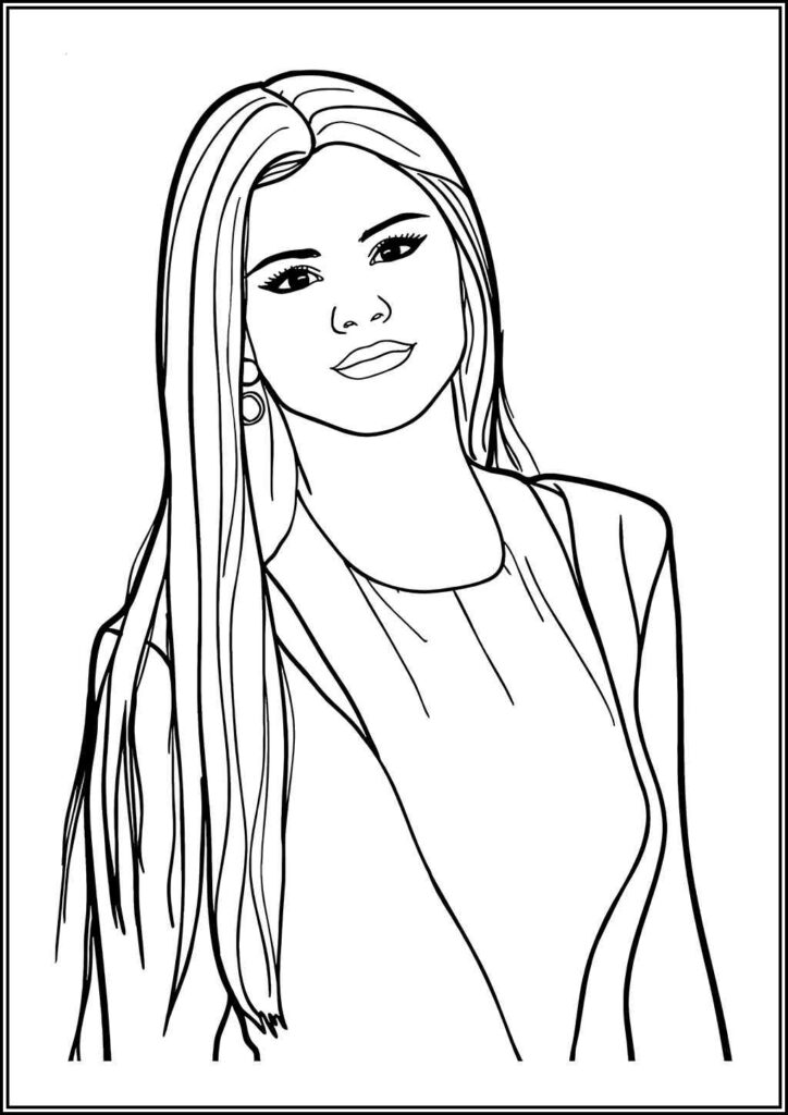 Selena Gomez To Print Coloring - TotalColoring.Com