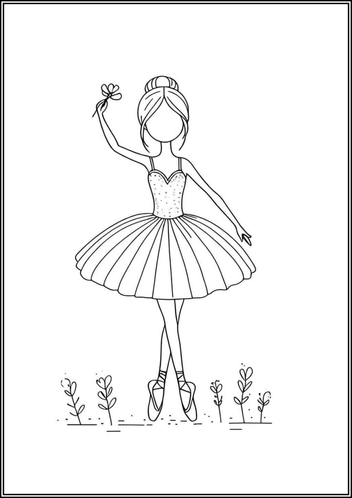 Simple Ballerina Coloring - TotalColoring.Com