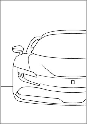 Simple Ferrari Car Coloring - TotalColoring.Com