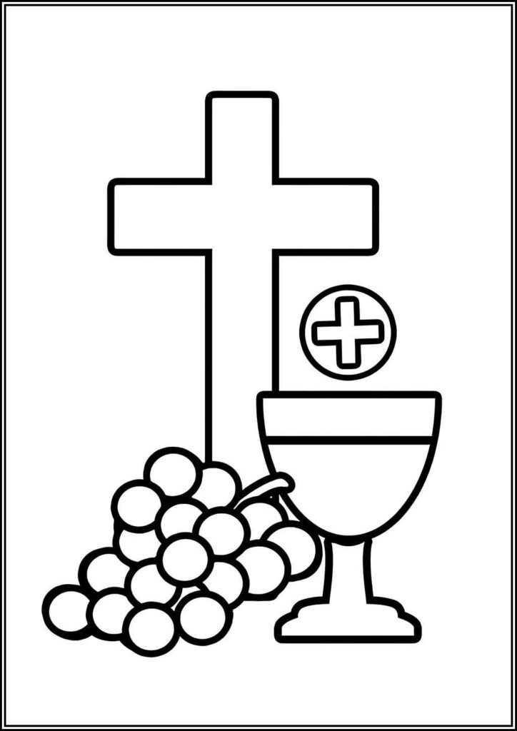 Simple Holy Communion Coloring - TotalColoring.Com