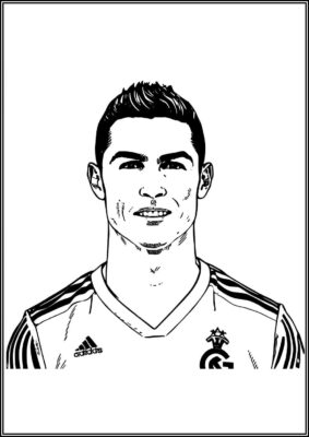 Smiling Cristiano Ronaldo Coloring - TotalColoring.Com