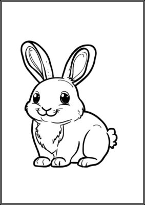 Smiling Rabbit Coloring - TotalColoring.Com