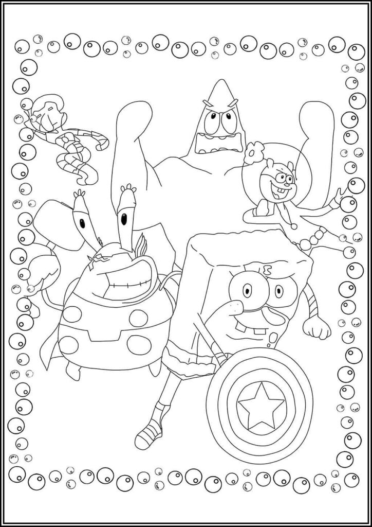 Spongebob Avengers Coloring - TotalColoring.Com