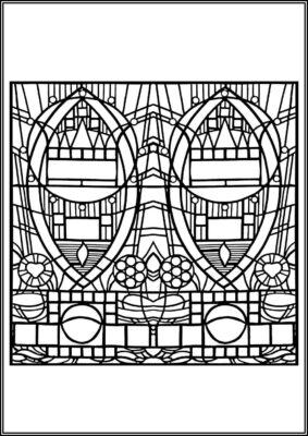 Stained Glass Design Coloring - TotalColoring.Com