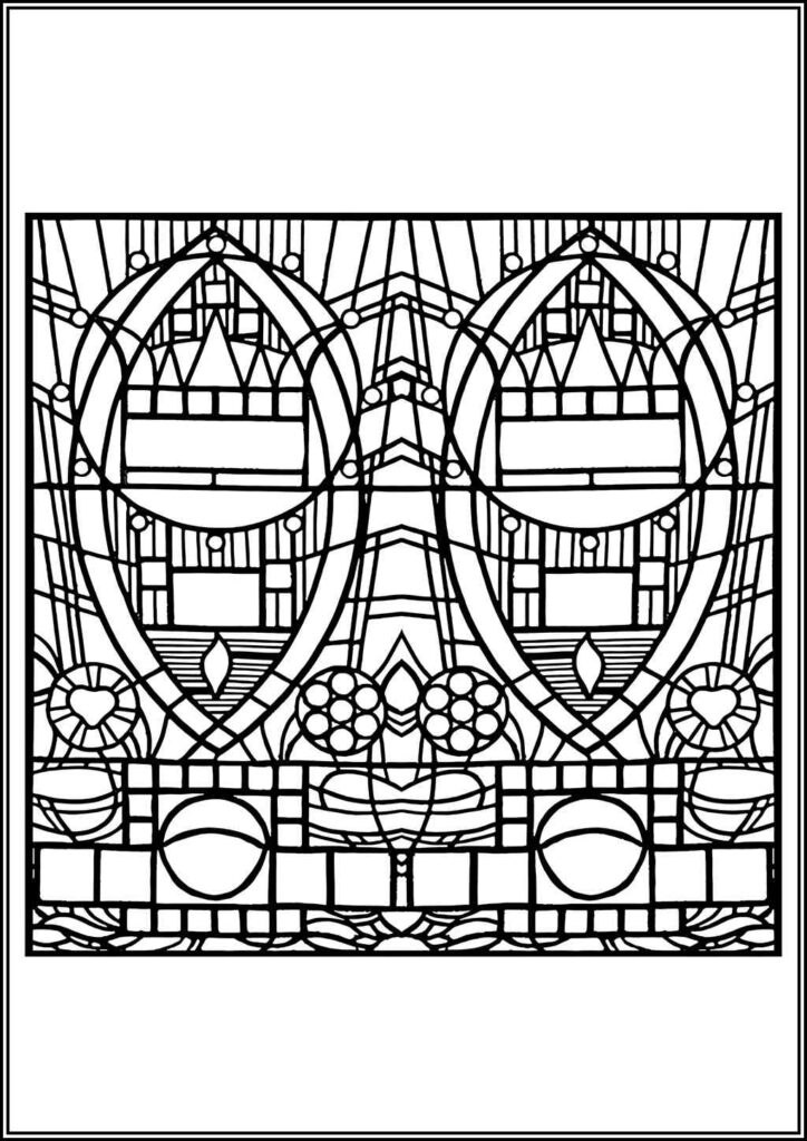 Stained Glass Design Coloring - TotalColoring.Com