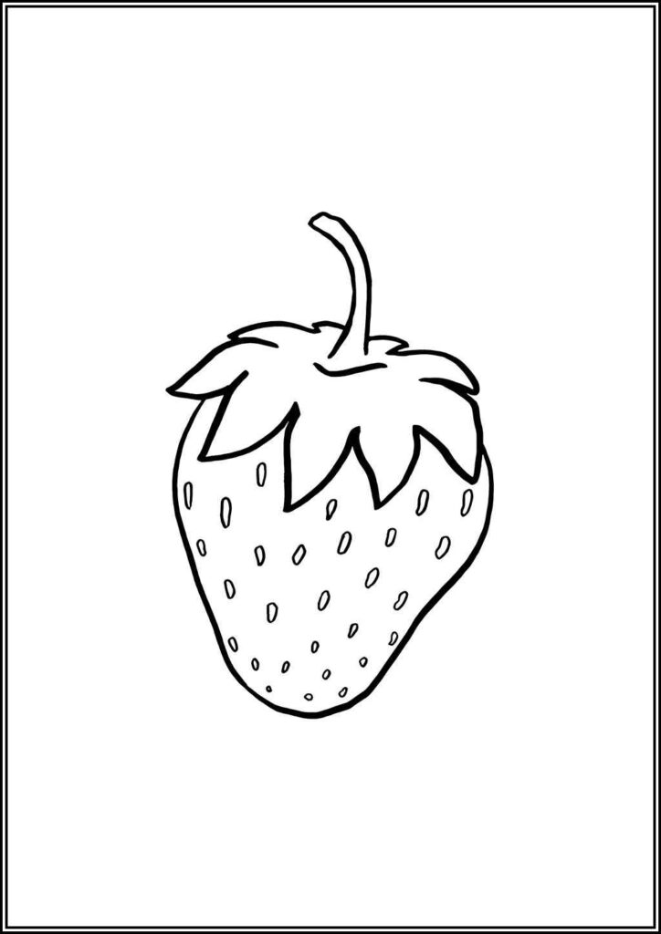 Strawberry Free Printable Coloring - TotalColoring.Com