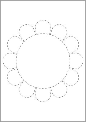 Sunflower Tracing Worksheet Coloring - TotalColoring.Com