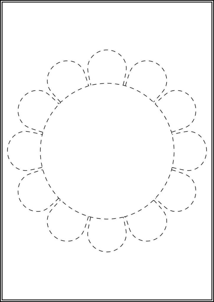 Sunflower Tracing Worksheet Coloring - TotalColoring.Com