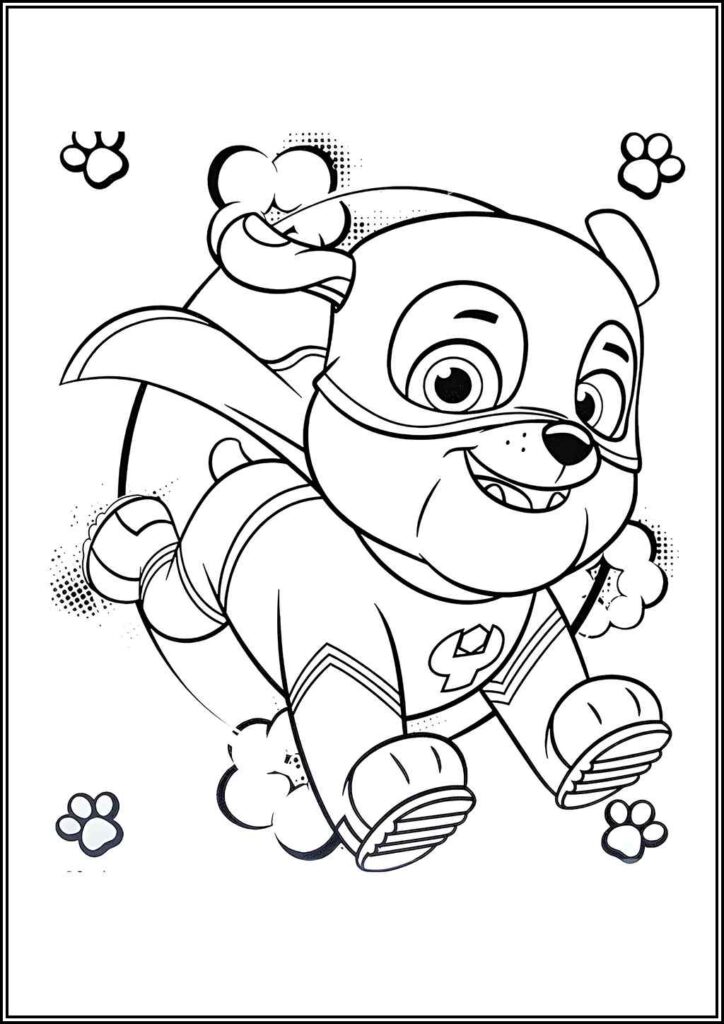 Super Rubble Paw Patrol Coloring - TotalColoring.Com