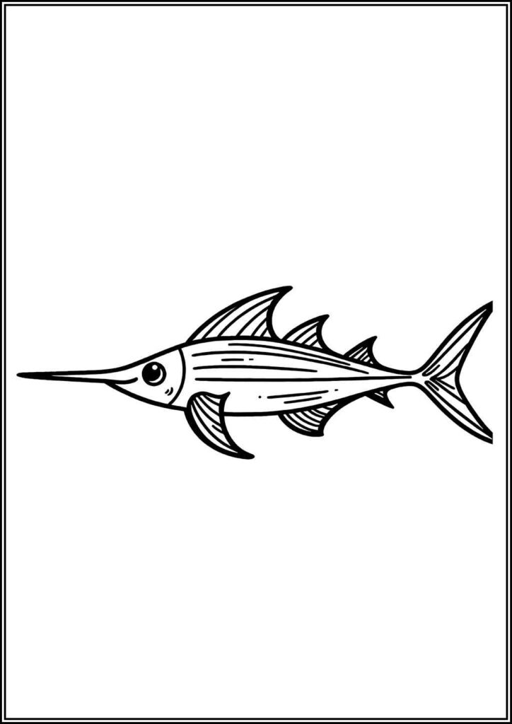 Swordfish Free Printable Coloring - TotalColoring.Com