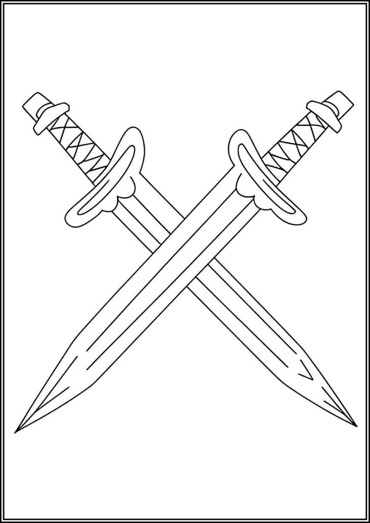 Swords Image Coloring - TotalColoring.Com