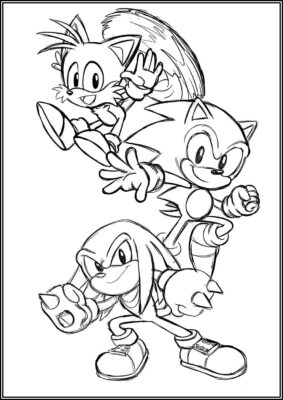 Tails Sonic And Knuckles Coloring - TotalColoring.Com