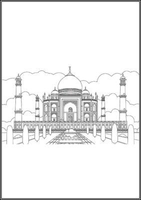 Taj Mahal Palace Coloring - TotalColoring.Com