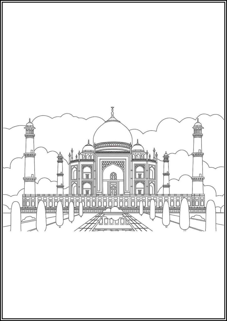 Taj Mahal Palace Coloring - TotalColoring.Com