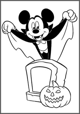 Vampire Mickey Disney Halloween Coloring - TotalColoring.Com