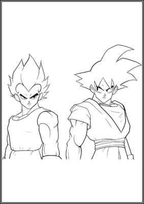 Vegeta And Son Goku Coloring - TotalColoring.Com