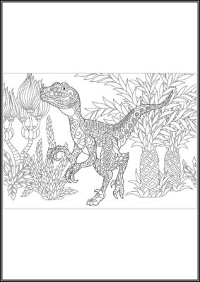 Velociraptor Mandala Coloring - TotalColoring.Com