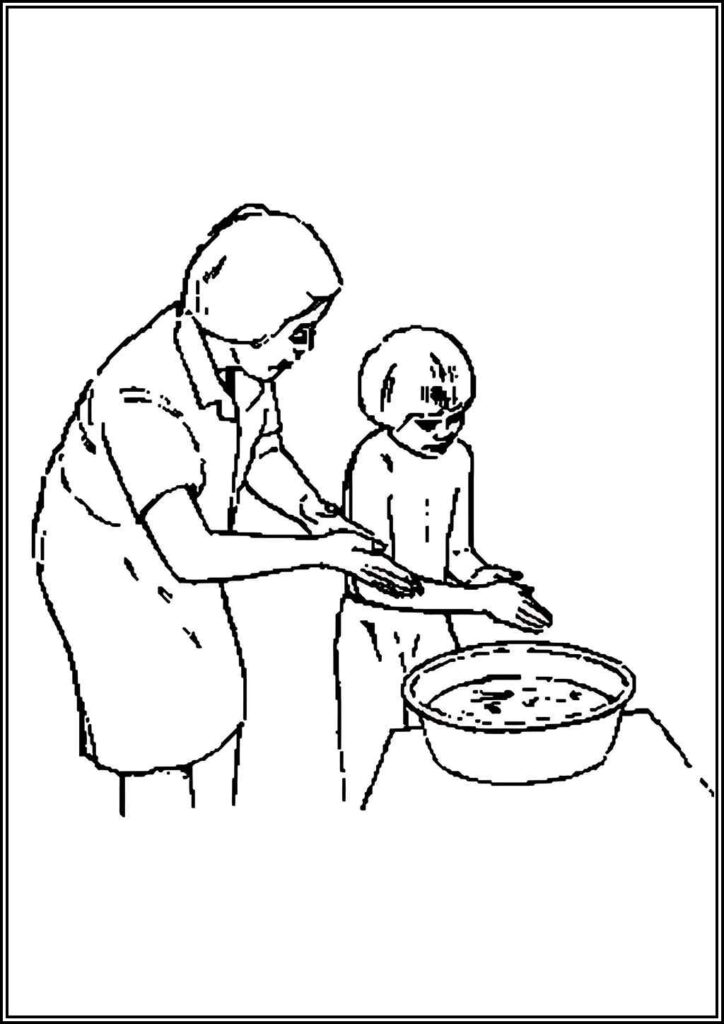 Washing Hands Image Coloring - TotalColoring.Com