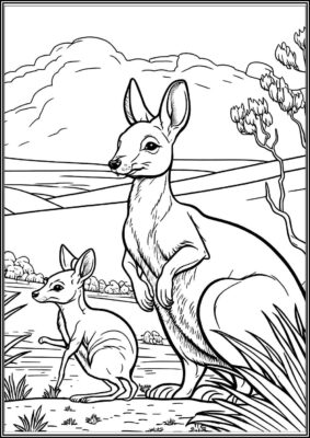 Wild Kangaroos Coloring - TotalColoring.Com