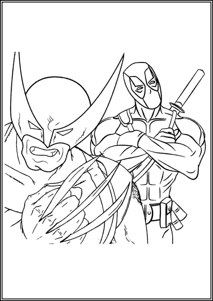 Wolverine And Deadpool Coloring - TotalColoring.Com